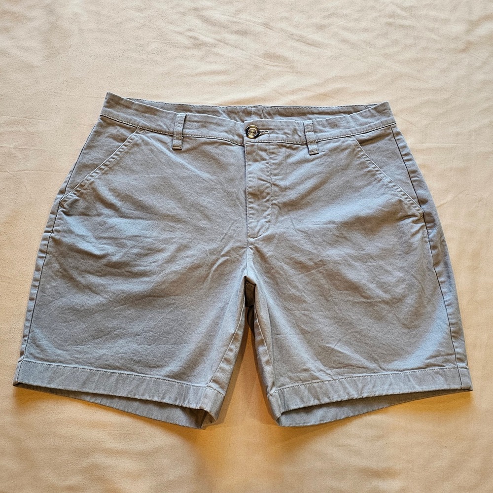 Chubbies Mens Everywear Chino Shorts Light Grey 7 Inch Inseam Size‎ 32 Stretch